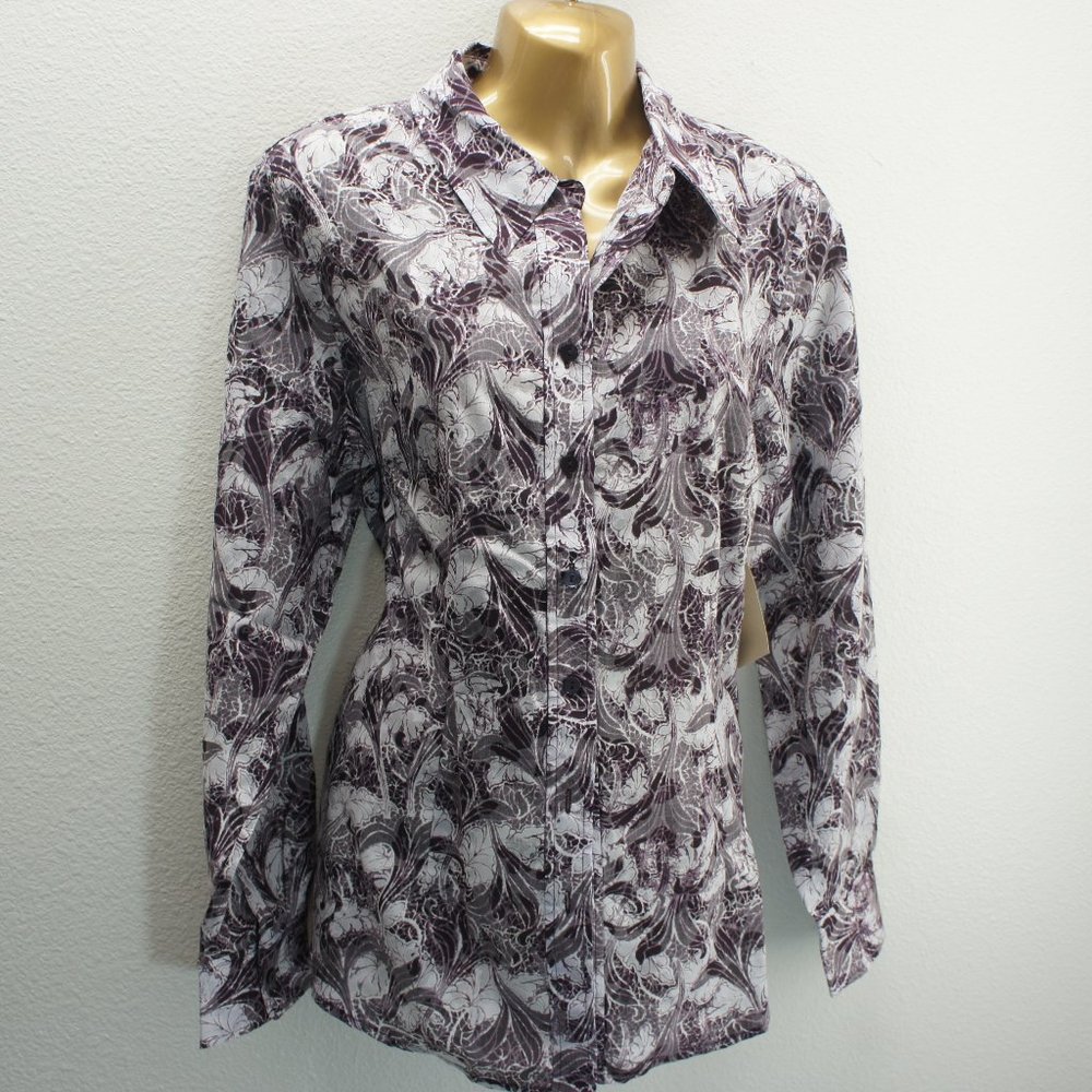 Coldwater creek tonal print burnout shirt size L  NWTS